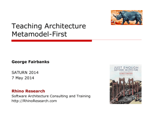 Teaching Architecture Metamodel-First Rhino Research George Fairbanks