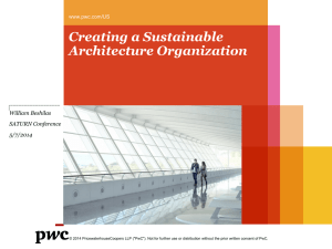 Creating a Sustainable Architecture Organization William Beshilas SATURN Conference