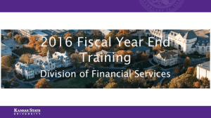 2016 Fiscal Year End Training Division of Financial Services