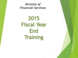 2015 Fiscal Year End Training