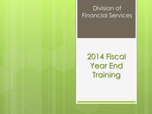 2014 Fiscal Year End Training Division of