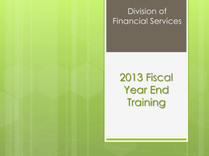 2013 Fiscal Year End Training Division of