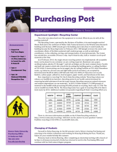 Purchasing Post —Recycling Center Department Spotlight