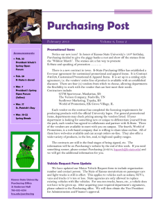 Purchasing Post Promotional Items Volume 6, Issue 2 February 2013