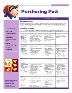 Purchasing Post We’re Going Home! Volume 7, Issue 7 July 2014
