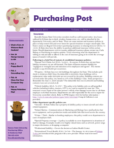 Purchasing Post Insurance Volume 7, Issue 1 January 2014