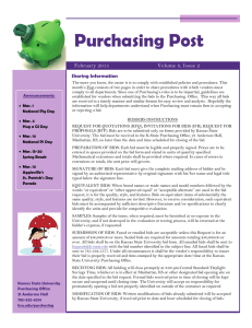 Purchasing Post Sharing Information Volume 8, Issue 2 February 2015