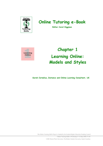 Online Tutoring e-Book Chapter 1 Learning Online: