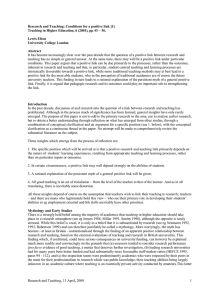 Research and Teaching: Conditions for a positive link [1]