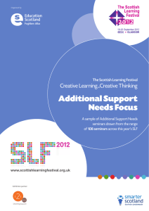 Additional Support Needs Focus Creative Learning...Creative Thinking