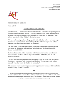 FOR IMMEDIATE RELEASE ASI “Pays It Forward” on Kids Day