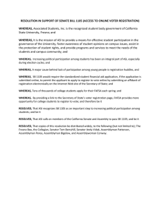 RESOLUTION IN SUPPORT OF SENATE BILL 1105 (ACCESS TO ONLINE...  WHEREAS, State University, Fresno; and