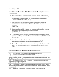 Comm 008 (fall 2009) CCTC Standards