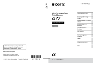 Interchangeable Lens Digital Camera Instruction Manual