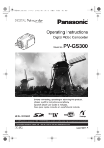 PV-GS300 Operating Instructions Digital Video Camcorder