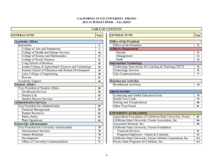 CALIFORNIA STATE UNIVERSITY, FRESNO 2011-12 BUDGET BOOK  - SALARIES GENERAL FUND