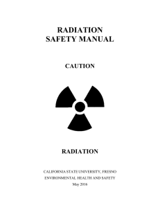RADIATION SAFETY MANUAL CAUTION CALIFORNIA