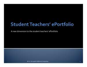 A new dimension to the student teachers’ ePortfolio 1