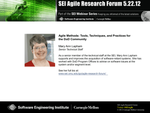 Agile Methods: Tools, Techniques, and Practices for the DoD Community