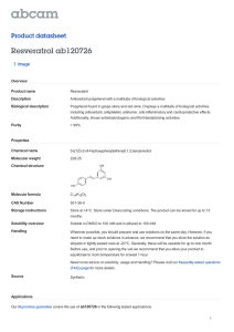 Resveratrol ab120726 Product datasheet 1 Image Overview