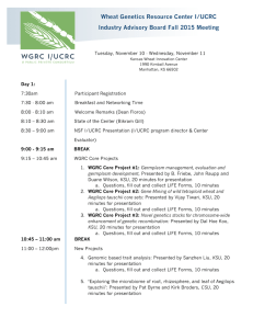 Wheat Genetics Resource Center I/UCRC Industry Advisory Board Fall 2015 Meeting