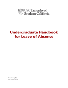 Undergraduate Handbook for Leave of Absence Revised January 2016