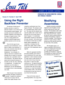 . Using the Right Modifying Backflow Preventer
