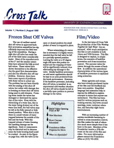 Frozen Shut Off Valves Film/Video I f