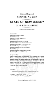 STATE OF NEW JERSEY SENATE, No. 2369 211th LEGISLATURE [Second Reprint]