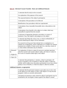 §46.116  A statement that the study involves research