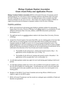 Biology Graduate Student Association Grant Award Policy and Application Process