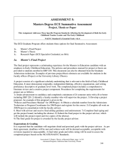 ASSESSMENT 5: Masters Degree ECE Summative Assessment Project, Thesis or Paper