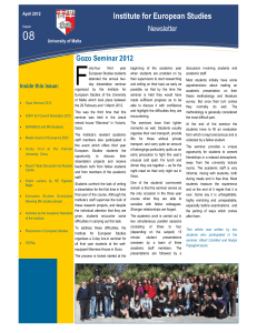 F Institute for European Studies Newsletter