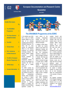 02 European Documentation and Research Centre Newsletter Inside this issue: