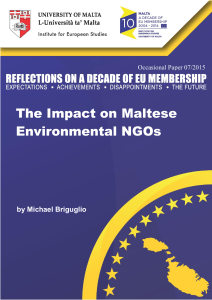 The Impact on Maltese Environmental NGOs  by Michael Briguglio