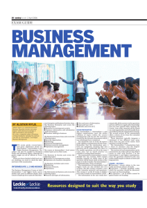 BUSINESS MANAGEMENT EXAM GUIDE