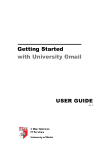 Getting Started  with University Gmail USER GUIDE