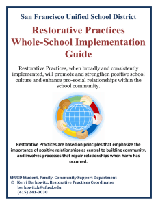 Restorative Practices Whole-School Implementation Guide San Francisco Unified School District