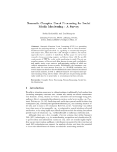 Semantic Complex Event Processing for Social Media Monitoring - A Survey arkk¨