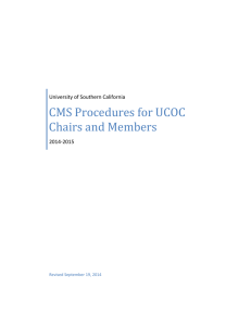 CMS Procedures for UCOC Chairs and Members University of Southern California