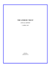 THE LINBURY TRUST ANNUAL REPORT 5 APRIL 2013