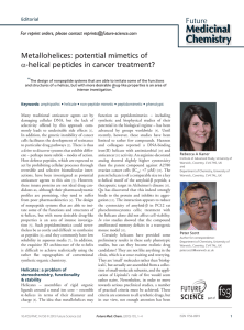 Medicinal Chemistry Future Metallohelices: potential mimetics of