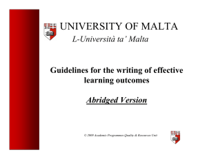 UNIVERSITY OF MALTA L-Università ta’ Malta Guidelines for the writing of effective
