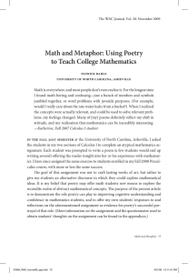 Math and Metaphor: Using Poetry to Teach College Mathematics