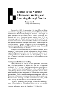 Stories in the Nursing Classroom: Writing and Learning through Stories