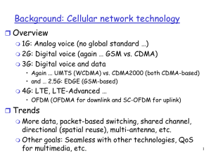 Background: Cellular network technology Overview