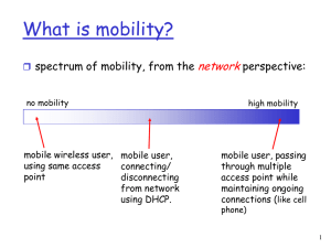 What is mobility? network spectrum of mobility, from the perspective:
