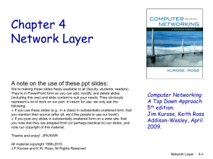 Chapter 4 Network Layer