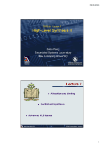 High High--Level Synthesis II Level Synthesis II
