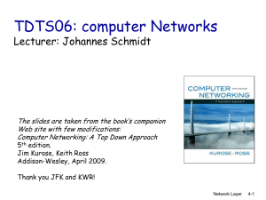 TDTS06: computer Networks Lecturer: Johannes Schmidt